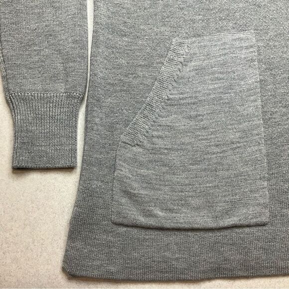 J. Crew 100% Merino Wool Tunic Sweater‎ XS Gray Pockets NWOT - Picture 3 of 6